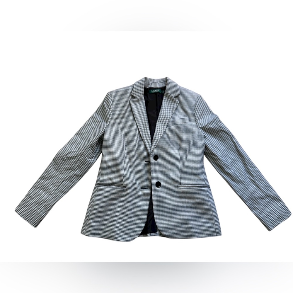 Lauren Ralph Lauren Black and White Houndstooth Blazer